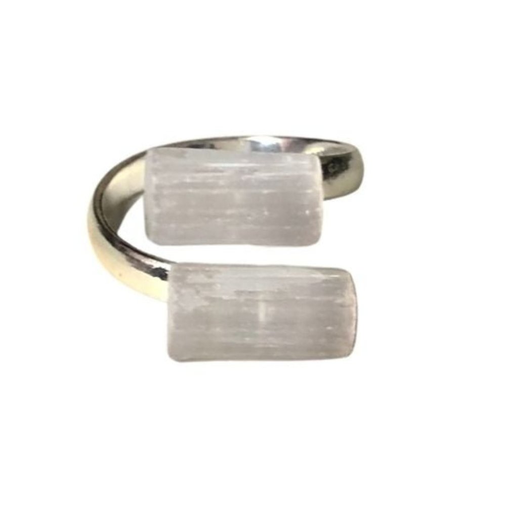 The Selenite Adjustable Wrap Ring